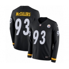 Men's Nike Pittsburgh Steelers #93 Dan McCullers Limited Black Therma Long Sleeve NFL Jersey