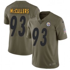 Men's Nike Pittsburgh Steelers #93 Dan McCullers Limited Olive 2017 Salute to Service NFL Jersey