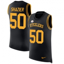 Men's Nike Pittsburgh Steelers #50 Ryan Shazier Limited Black Rush Player Name & Number Tank Top NFL Jersey