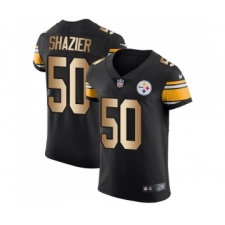 Men's Pittsburgh Steelers #50 Ryan Shazier Elite Black Gold Team Color Football Jersey