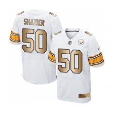 Men's Pittsburgh Steelers #50 Ryan Shazier Elite White Gold Football Jersey