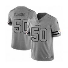 Men's Pittsburgh Steelers #50 Ryan Shazier Limited Gray Team Logo Gridiron Football Jersey