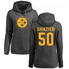 NFL Women's Nike Pittsburgh Steelers #50 Ryan Shazier Ash One Color Pullover Hoodie