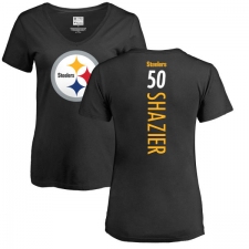 NFL Women's Nike Pittsburgh Steelers #50 Ryan Shazier Black Backer Slim Fit T-Shirt