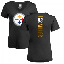 NFL Women's Nike Pittsburgh Steelers #83 Heath Miller Black Backer Slim Fit T-Shirt