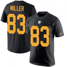 Nike Pittsburgh Steelers #83 Heath Miller Black Rush Pride Name & Number T-Shirt
