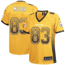 Women's Nike Pittsburgh Steelers #83 Heath Miller Elite Gold Drift Fashion NFL Jersey