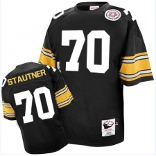 Mitchell And Ness Pittsburgh Steelers #70 Ernie Stautner Black Team Color Authentic Throwback NFL Jersey