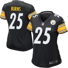 Women's Nike Pittsburgh Steelers #25 Artie Burns Game Black Team Color NFL Jersey