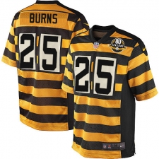 Youth Nike Pittsburgh Steelers #25 Artie Burns Elite Yellow/Black Alternate 80TH Anniversary Throwback NFL Jersey