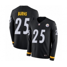 Youth Nike Pittsburgh Steelers #25 Artie Burns Limited Black Therma Long Sleeve NFL Jersey