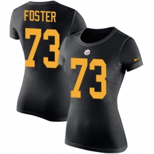 Women's Nike Pittsburgh Steelers #73 Ramon Foster Black Rush Pride Name & Number T-Shirt