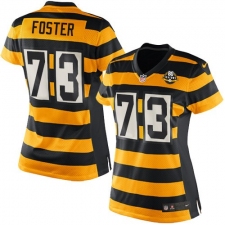 Women's Nike Pittsburgh Steelers #73 Ramon Foster Elite Yellow/Black Alternate 80TH Anniversary Throwback NFL Jersey