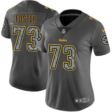Women's Nike Pittsburgh Steelers #73 Ramon Foster Gray Static Vapor Untouchable Limited NFL Jersey