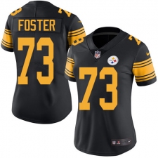 Women's Nike Pittsburgh Steelers #73 Ramon Foster Limited Black Rush Vapor Untouchable NFL Jersey