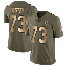 Youth Nike Pittsburgh Steelers #73 Ramon Foster Limited Olive/Gold 2017 Salute to Service NFL Jersey