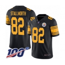 Men's Pittsburgh Steelers #82 John Stallworth Limited Black Rush Vapor Untouchable 100th Season Football Jersey
