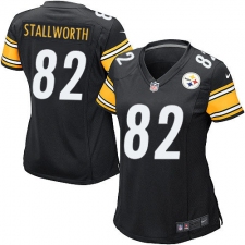 Women's Nike Pittsburgh Steelers #82 John Stallworth Game Black Team Color NFL Jersey