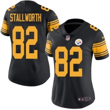 Women's Nike Pittsburgh Steelers #82 John Stallworth Limited Black Rush Vapor Untouchable NFL Jersey