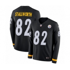 Youth Nike Pittsburgh Steelers #82 John Stallworth Limited Black Therma Long Sleeve NFL Jersey