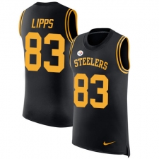 Men's Nike Pittsburgh Steelers #83 Louis Lipps Limited Black Rush Player Name & Number Tank Top NFL Jersey