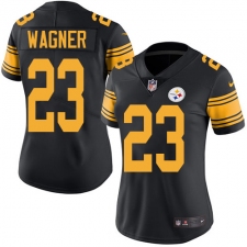 Women's Nike Pittsburgh Steelers #23 Mike Wagner Elite Black Rush Vapor Untouchable NFL Jersey