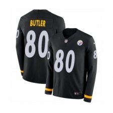 Men's Nike Pittsburgh Steelers #80 Jack Butler Limited Black Therma Long Sleeve NFL Jersey