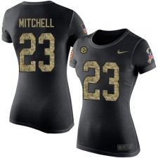 Women's Nike Pittsburgh Steelers #23 Mike Mitchell Black Camo Salute to Service T-Shirt