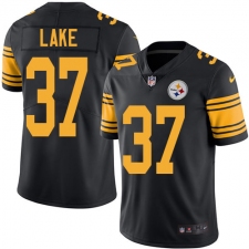 Youth Nike Pittsburgh Steelers #37 Carnell Lake Elite Black Rush Vapor Untouchable NFL Jersey