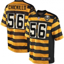 Men's Nike Pittsburgh Steelers #56 Anthony Chickillo Limited Yellow/Black Alternate 80TH Anniversary Throwback NFL Jersey