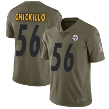 Youth Nike Pittsburgh Steelers #56 Anthony Chickillo Limited Olive 2017 Salute to Service NFL Jersey