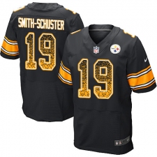 Men's Nike Pittsburgh Steelers #19 JuJu Smith-Schuster Elite Black Home Drift Fashion NFL Jersey