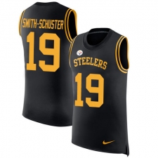 Men's Nike Pittsburgh Steelers #19 JuJu Smith-Schuster Limited Black Rush Player Name & Number Tank Top NFL Jersey