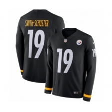 Men's Nike Pittsburgh Steelers #19 JuJu Smith-Schuster Limited Black Therma Long Sleeve NFL Jersey