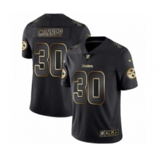 Men Pittsburgh Steelers #30 James Conner Black Golden Edition 2019 Vapor Untouchable Limited Jersey