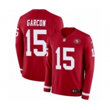 Men's Nike San Francisco 49ers #15 Pierre Garcon Limited Red Therma Long Sleeve NFL Jersey