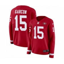 Women's Nike San Francisco 49ers #15 Pierre Garcon Limited Red Therma Long Sleeve NFL Jersey