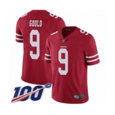 Men's San Francisco 49ers #9 Robbie Gould Red Team Color Vapor Untouchable Limited Player 100th Season Football Jersey