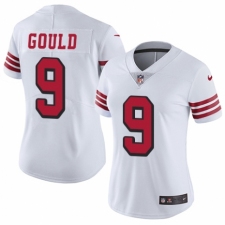 Women's Nike San Francisco 49ers #9 Robbie Gould Limited White Rush Vapor Untouchable NFL Jersey
