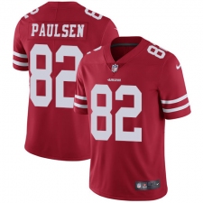 Men's Nike San Francisco 49ers #82 Logan Paulsen Red Team Color Vapor Untouchable Limited Player NFL Jersey