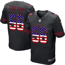 Men's Nike San Francisco 49ers #56 Reuben Foster Elite Black Alternate USA Flag Fashion NFL Jersey
