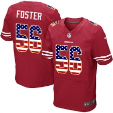 Men's Nike San Francisco 49ers #56 Reuben Foster Elite Red Home USA Flag Fashion NFL Jersey