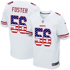 Men's Nike San Francisco 49ers #56 Reuben Foster Elite White Road USA Flag Fashion NFL Jersey