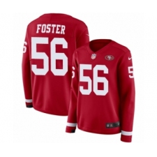Women's Nike San Francisco 49ers #56 Reuben Foster Limited Red Therma Long Sleeve NFL Jersey