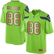 Men's Nike Seattle Seahawks #88 Jimmy Graham Limited Green/Gold Rush NFL Jersey