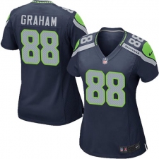 Women's Nike Seattle Seahawks #88 Jimmy Graham Game Steel Blue Team Color NFL Jersey