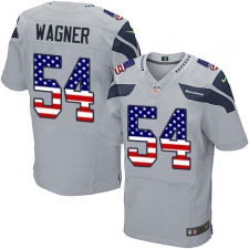 Men's Nike Seattle Seahawks #54 Bobby Wagner Elite Grey Alternate USA Flag Fashion NFL Jersey