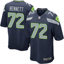 Men's Nike Seattle Seahawks #72 Michael Bennett Game Steel Blue Team Color NFL Jersey