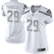Women's Nike Seattle Seahawks #29 Earl Thomas III Limited White Platinum NFL Jersey
