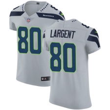 Men's Nike Seattle Seahawks #80 Steve Largent Grey Alternate Vapor Untouchable Elite Player NFL Jersey
